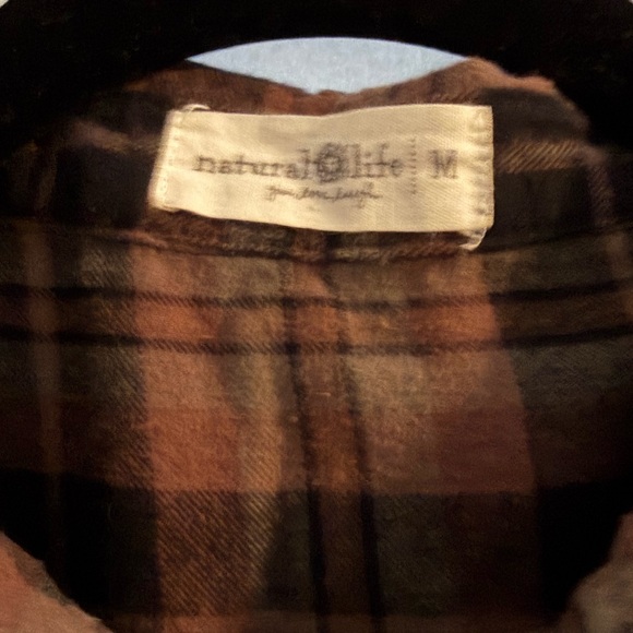 NATURAL LIFE Esme Long Sleeve Plaid Shirt Dress 100% Cotton M - Picture 6 of 7